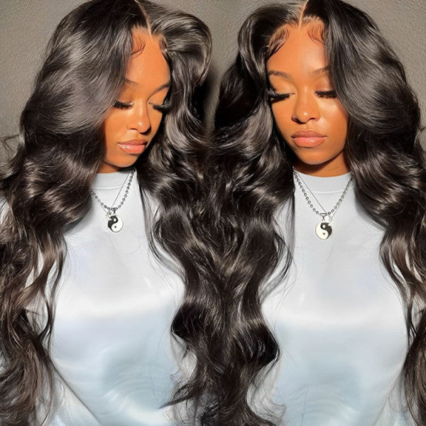 Klaiyi Body Wave No Glue Wigs 13x4 Invisible Transparent Lace Front Human Hair Wigs Pre-everything Wig