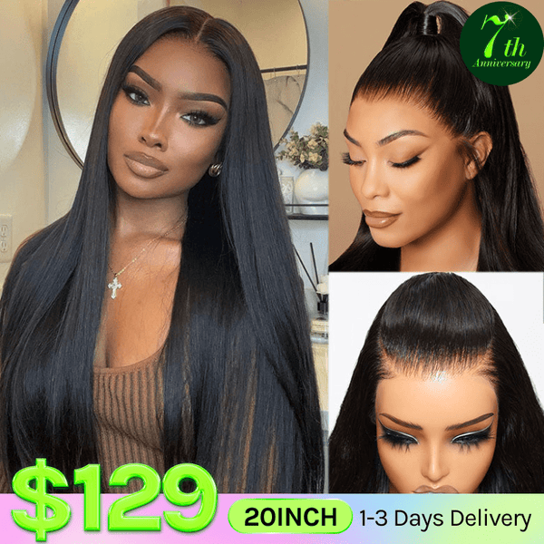 Klaiyi Straight Hair 7x5 Bye Bye Knots 13x4 Pre-Everything Put On and Go Glueless Wig  Flash Sale Affordable Lace Part Wig