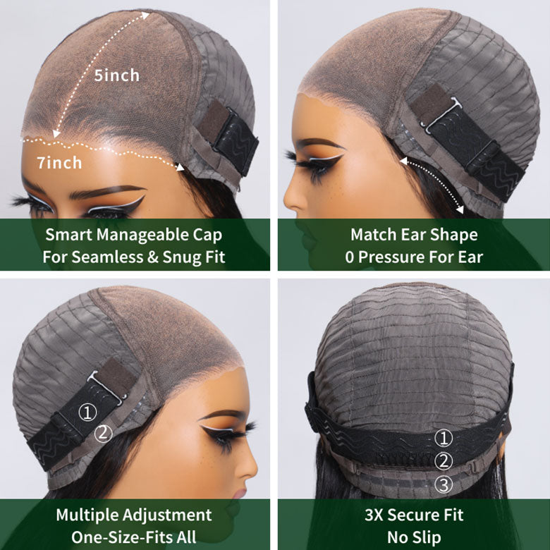 $100 OFF | Code: SAVE100 Klaiyi Put On and Go Glueless Bob Wig Silky Straight/Yaki Straight 7x5 Pre-Cut Lace Closure Wig Beginner Friendly