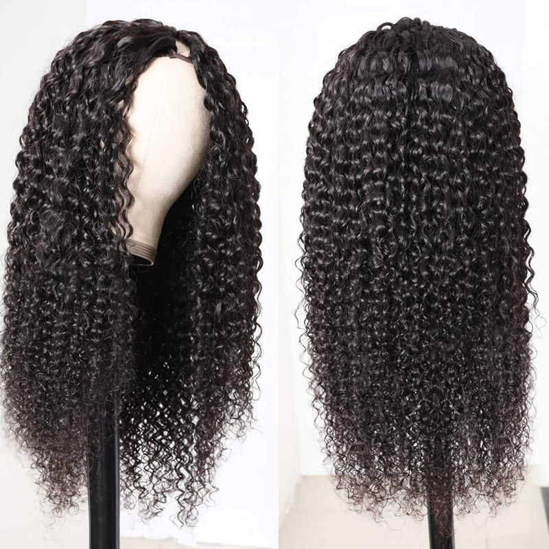 [20"=$65] Glueless Ready To Wear Breathable  Human Hair U Part Curly Wig Flash Sale