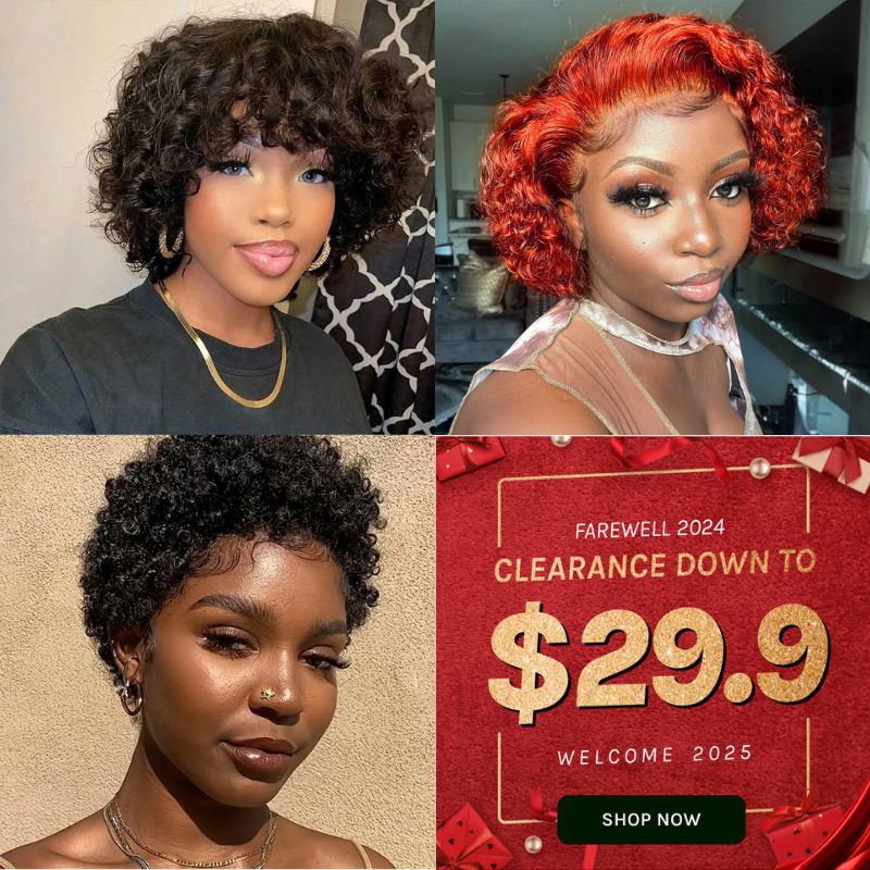 $29.9 Clearance | Klaiyi Human Hair Wigs Limited Crazy Flash Sale