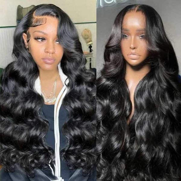 Extra70% OFF | Klaiyi Body Wave No Glue Wigs 13x4 Invisible Transparent Lace Front Human Hair Wigs Pre-everything Wig