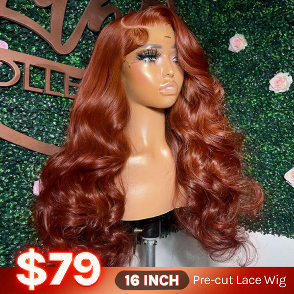 $200 OFF| Put On and Go 6x4.75 Pre-Cut Glueless Lace Copper Brown Body Wave Wig Flash Sale