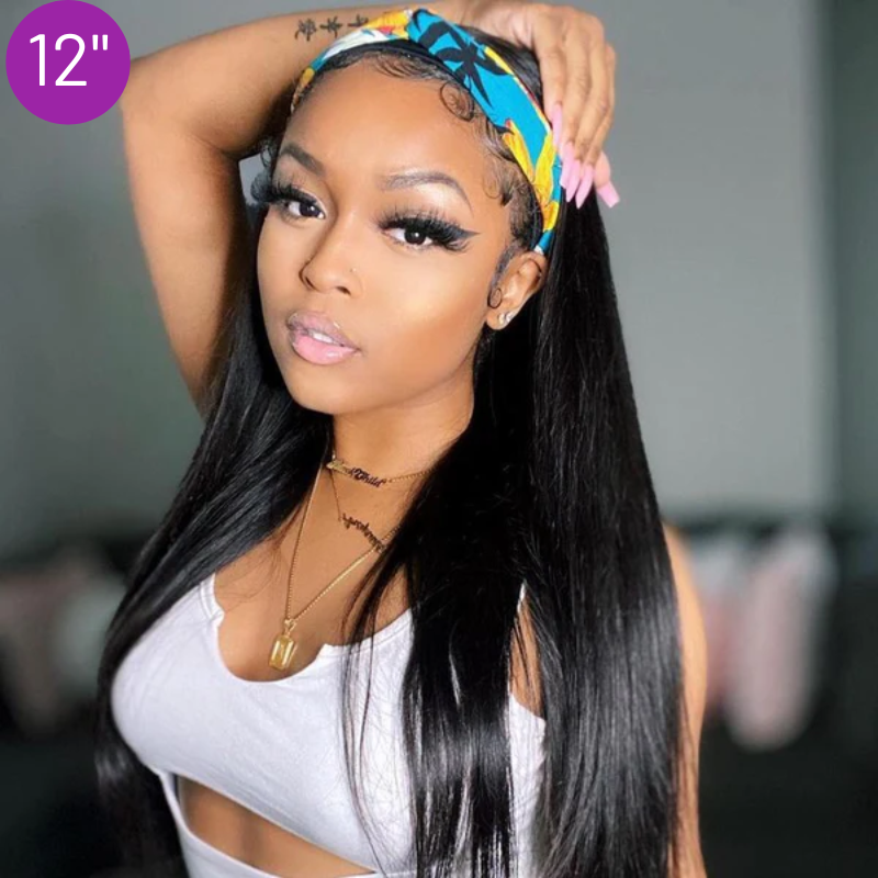 $159 Get 3 Wigs  | Blonde Highlight Piano Color Straight Lace Part Wig  + Natural Color Straight Headband Wig + Mocha Brown Bone Straight Wig With Bang Flash Sale