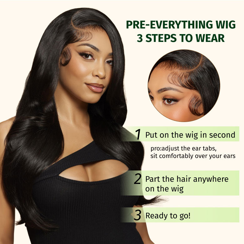 Extra70% OFF | Klaiyi Body Wave No Glue Wigs 13x4 Invisible Transparent Lace Front Human Hair Wigs Pre-everything Wig