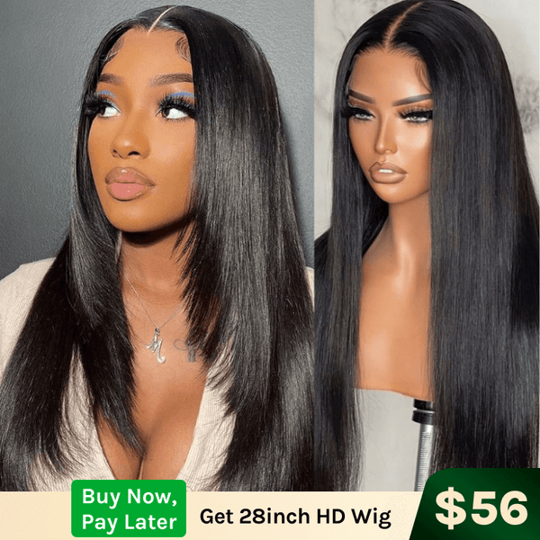 28inch| 5x5 HD 180% Bone Straight Lace Wig Glueless Virgin Human Hair Flash Sale