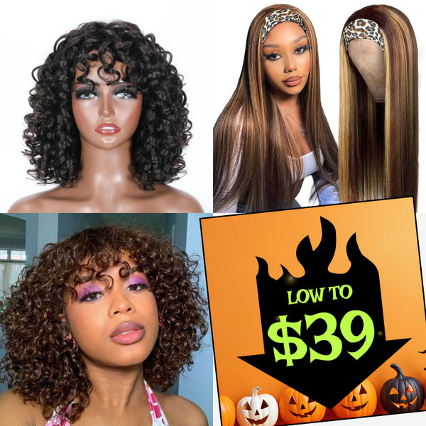 Low To $39 | Klaiyi Hair 100% Glueless Human Hair Wigs Friday Crazy Sale Limited Stock Flash Sale