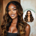 All Wigs Under $100 | Klaiyi Dark Root Brown Balayage Highlight Body Wave Lace Front Wig Flash Sale