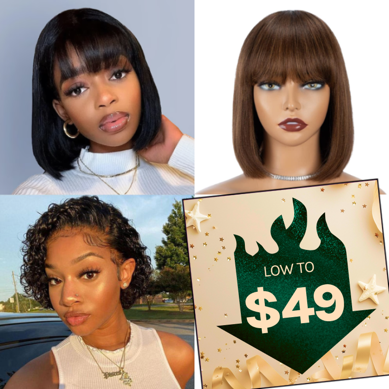 Low To $49 | Klaiyi Hair 100% Glueless Human Hair Wigs Black Friday Crazy Sale Limited Stock Flash Sale