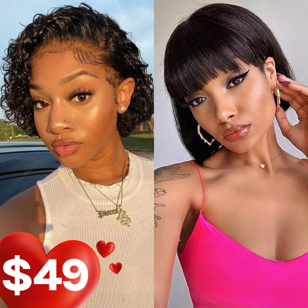 Klaiyi Everyday Short Bob Wigs 100% Human Hair Crazy Sale Limited Stock Flash Sale