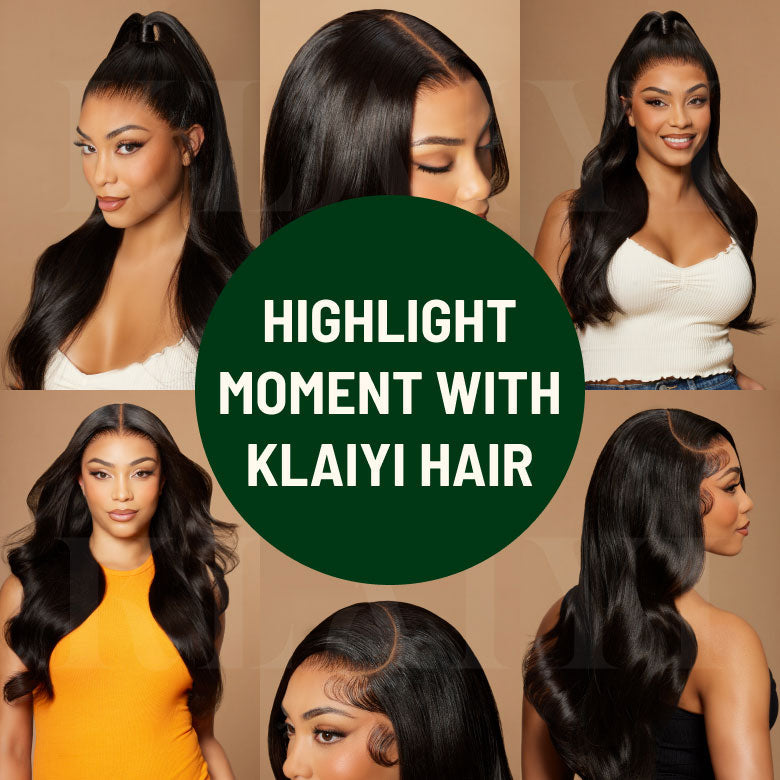 Extra70% OFF | Klaiyi Body Wave No Glue Wigs 13x4 Invisible Transparent Lace Front Human Hair Wigs Pre-everything Wig