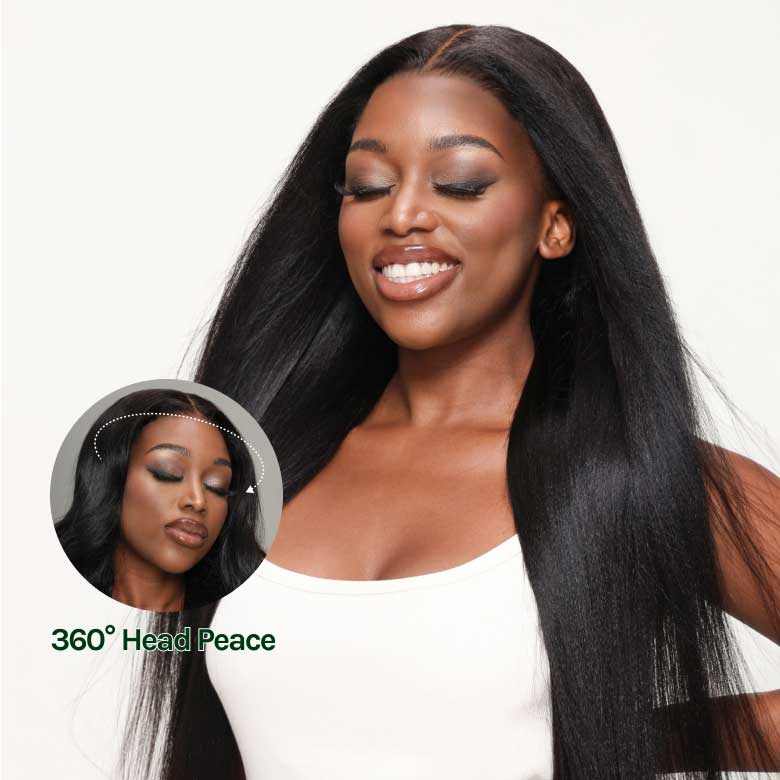 Klaiyi Yaki Straight Skin Melt 5x5 HD Blend Away™ Lace Wigs 180% Glueless Human Hair Wigs