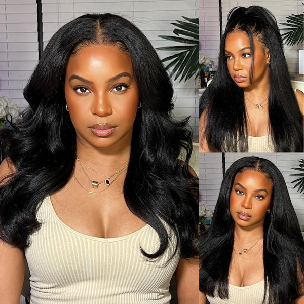 Under $100 | Up to 80% Off Flash Sale Yaki Straight 4C Kinky Edge Kinky Straight Lace Front Wig