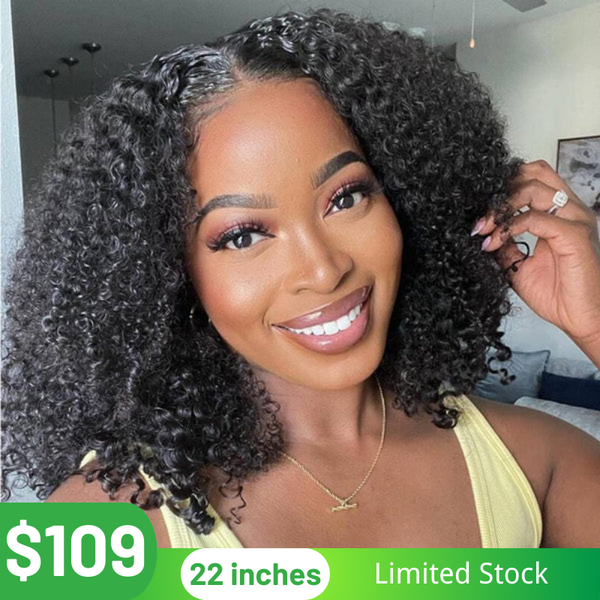 22"-24" Wig | Klaiyi 4C Kinky Curly Lace Part Wigs 100% Virgin Hair Realistic Human Hair Wigs Flash Sale