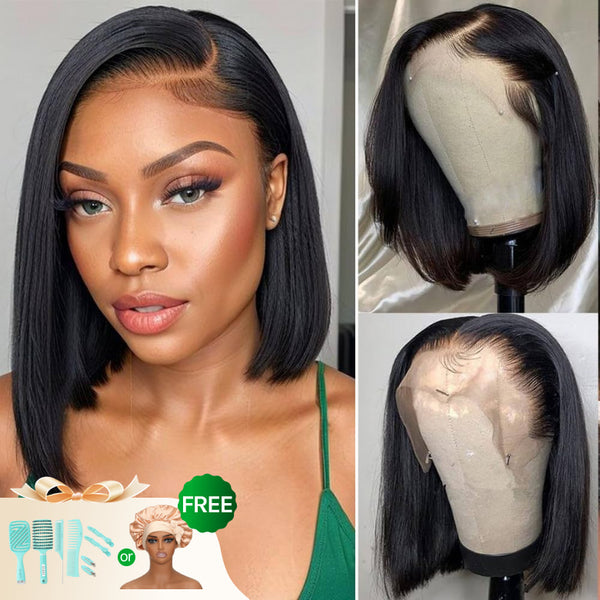 Klaiyi Put On and Go Glueless Bob Wig 13x4 Pre Everything/ 7×5 Bye Bye Knots Pre-Cut Lace Wig Beginner Friendly Flash Sale