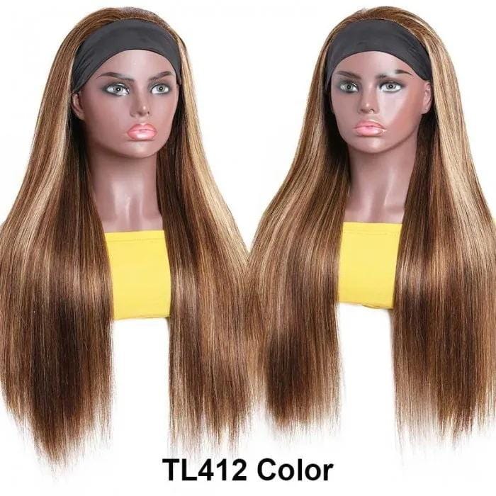 $89=24" WIG| Klaiyi Blonde Highlight Piano Color Straight Headband Wig Human Hair Wigs Flash Sale