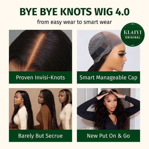 Klaiyi No Glue Pre-cut Pre-plucked Put On and Go Larger Lace Size Jerry Curly Lace Closure Wig Flash Sale