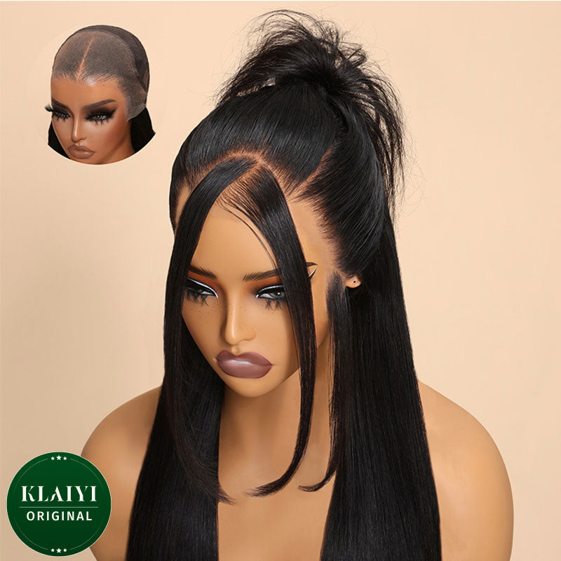 Extra70% OFF | Klaiyi Body Wave No Glue Wigs 13x4 Invisible Transparent Lace Front Human Hair Wigs Pre-everything Wig