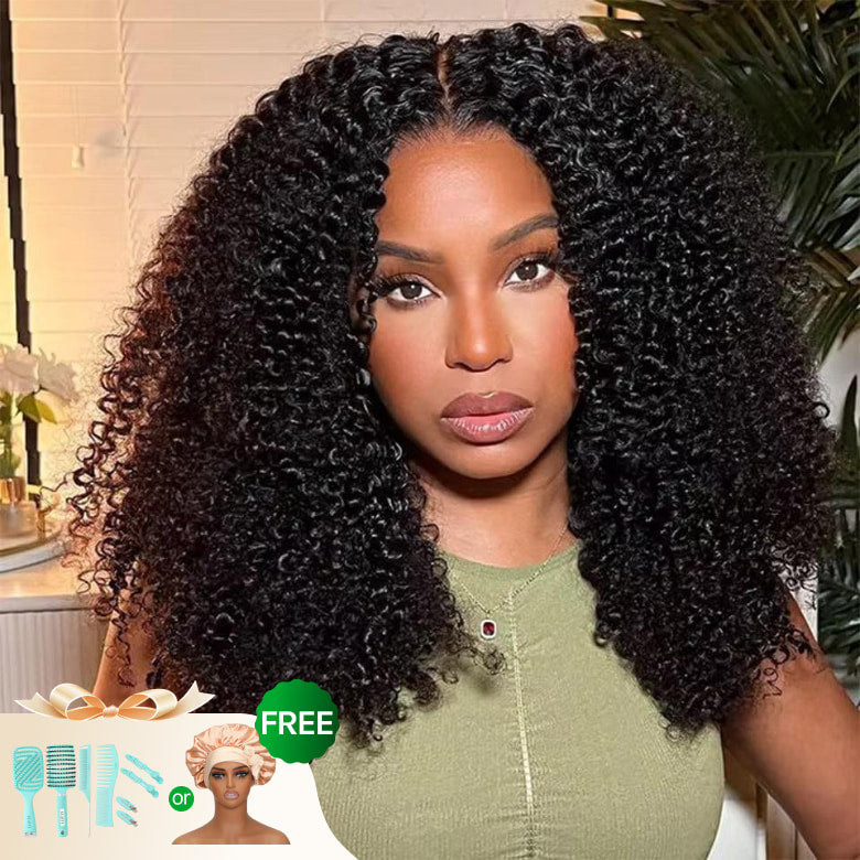 Klaiyi 4C Kinky Edge Wig Realistic Super Natural 4C Kinky Curly 7x5 Bye Bye Knots Wig Flash Sale