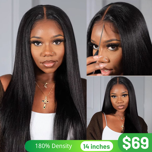 Klaiyi Straight Hair 7x5 Bye Bye Knots 13x4 Pre-Everything Put On and Go Glueless Wig  Flash Sale Affordable Lace Part Wig