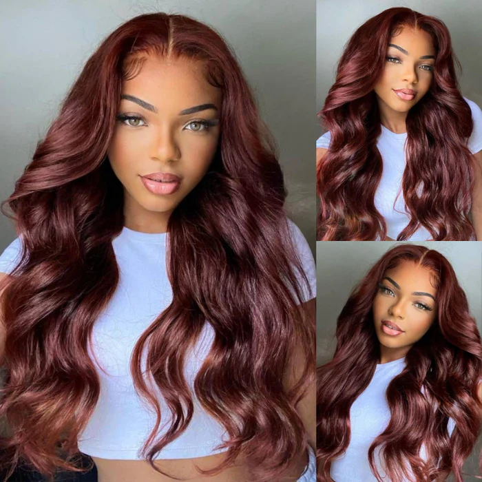 $169 Get 2 Wigs |  13x4 Lace Front Wigs Reddish Brown  Body Wave Glueless Lace Wigs + 4x4x0.75 Lace Part Wig Straight Hair Natural Color Wig Flash Sale