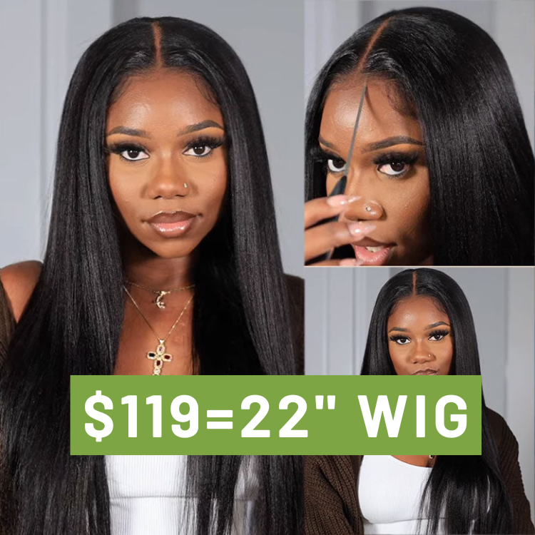 18"-24"| Klaiyi 4C Kinky Edge Kinky Straight Lace Front Wig Bye Bye Knots Wig Flash Sale