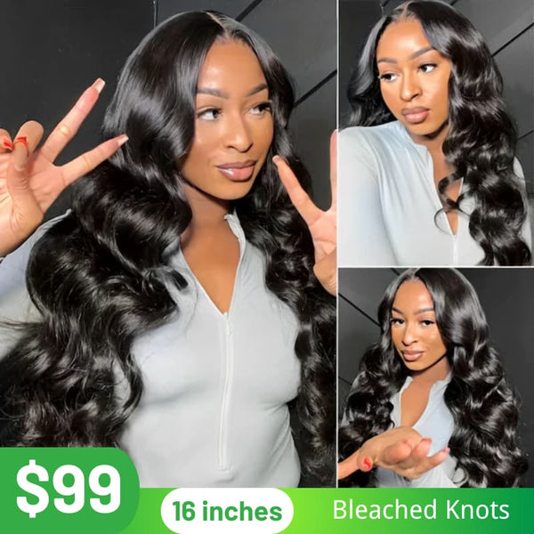 Klaiyi 7x5 Bye Bye Knots Glueless Wig  Body Wave Pre Cut Lace Wigs Flash Sale