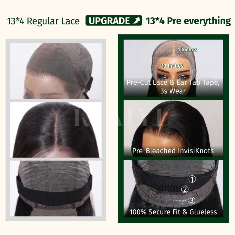 Klaiyi 13x4 Body Wave Pre-Everything™ Lace Frontal Wig Byebye Glue Lace Front Wigs with Invisible Knots