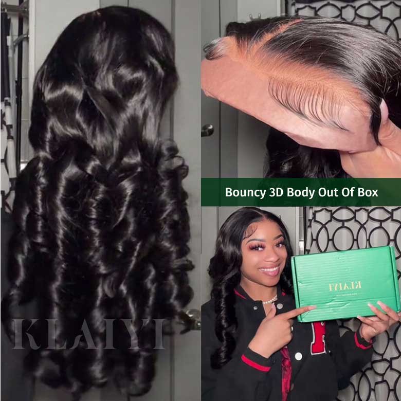 Klaiyi 13x4 Body Wave Pre-Everything™ Lace Frontal Wig Byebye Glue Lace Front Wigs with Invisible Knots