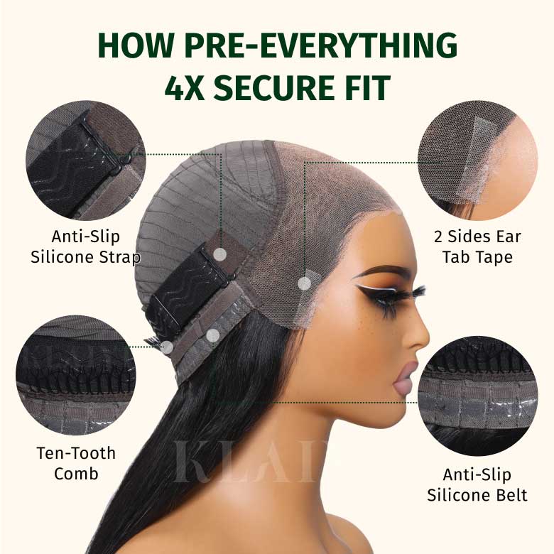 Klaiyi 13x4 Body Wave Pre-Everything™ Lace Frontal Wig Byebye Glue Lace Front Wigs with Invisible Knots