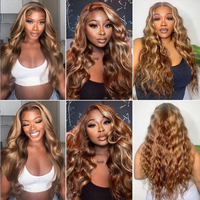 Extra 70% OFF |Klaiyi Ombre Highlight Blonde Body Wave 13x4 Pre-Everything Lace Frontal Wig