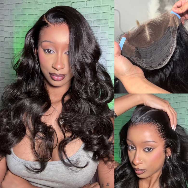 Klaiyi 13x4 Body Wave Pre-Everything™ Lace Frontal Wig Byebye Glue Lace Front Wigs with Invisible Knots