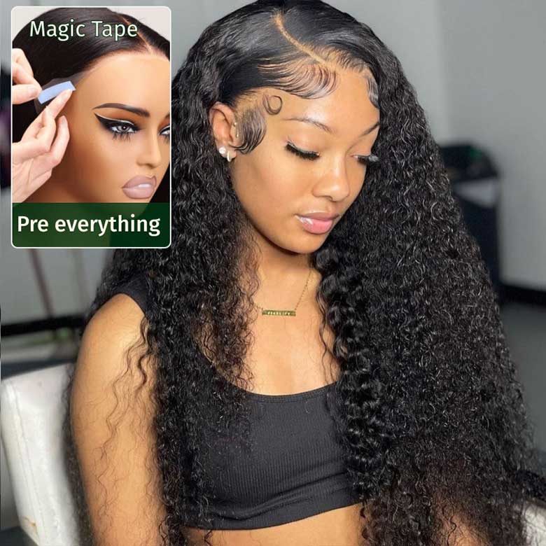 Klaiyi Jerry Curly 13x4 Pre-Everything Wig Real Ear To Ear Lace Frontal Wig Super Secure