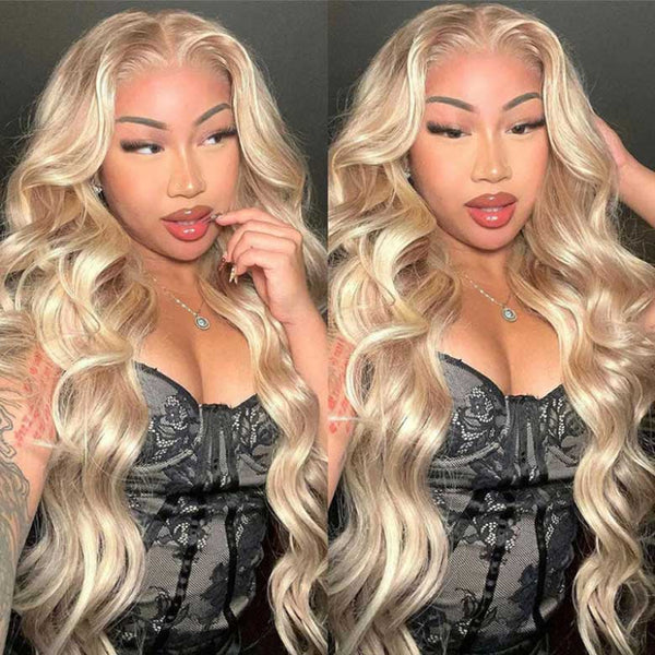 Klaiyi 50% Off Super Sale Ash Blonde 13x4 Pre-everything Put On and Go Glueless Lace Front Wig Elegantly rich blonde Color Perfect Summer Wig