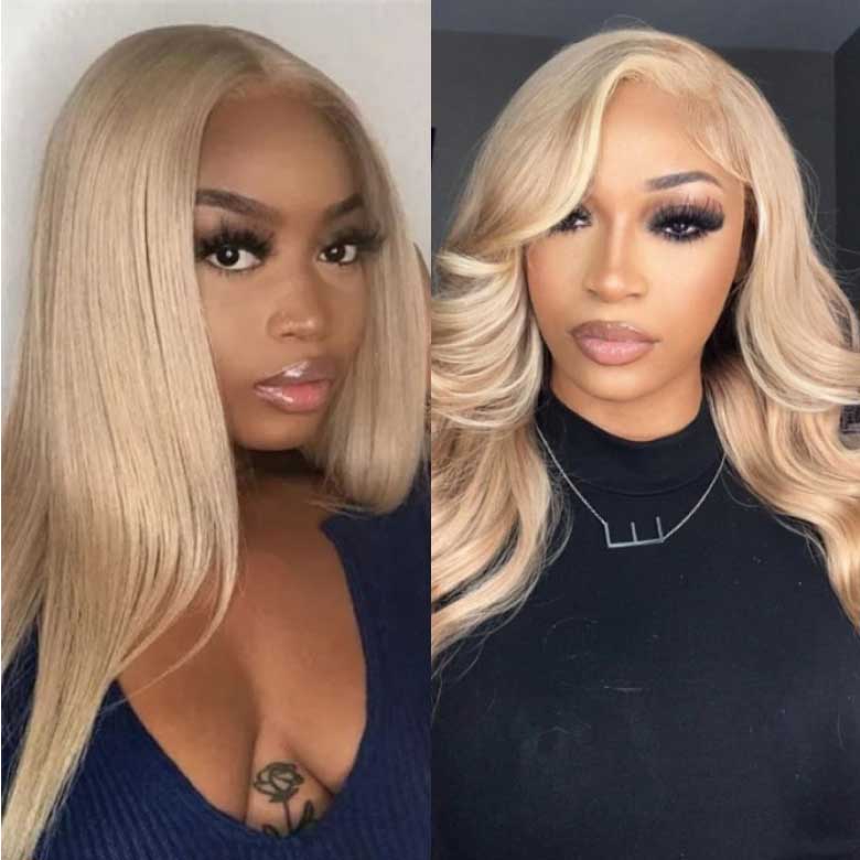 Extra 70% OFF |Klaiyi Ash Blonde Highlight 13x4 Pre-everything Put On and Go Glueless Lace Front Wig