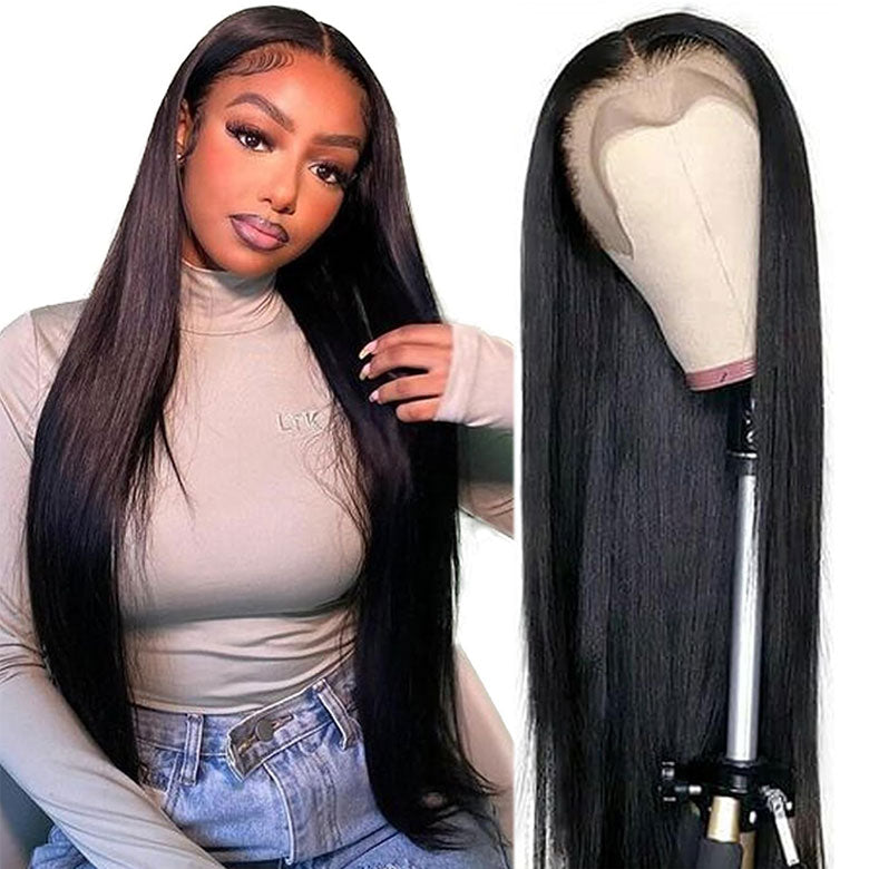 Klaiyi Straight Hair 7x5 Bye Bye Knots 13x4 Pre-Everything Put On and Go Glueless Wig  Flash Sale Affordable Lace Part Wig