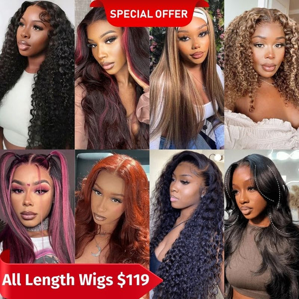 All Length Wigs $119| Super Flash Sale For V-Day Zero Stree Wigs Give Scalp