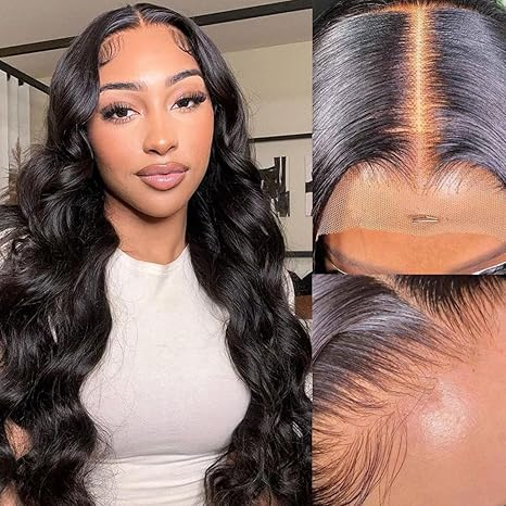 Klaiyi HD Lace Closure Glueless Body Wave 5x5 Transaprent Lace Wig 180%Density Wig Flash Sale