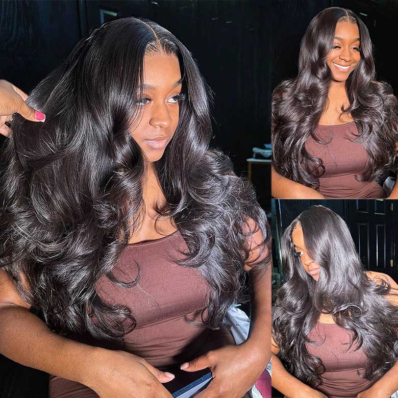 Klaiyi 7x5 Bye Bye Knots Put On and Go Wig Glueless Body Wave Human Hair Wigs Beginner Wig