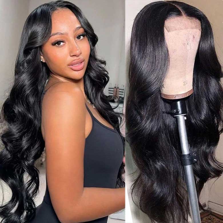 Klaiyi 7x5 Bye Bye Knots Put On and Go Wig Glueless Body Wave Human Hair Wigs Beginner Wig