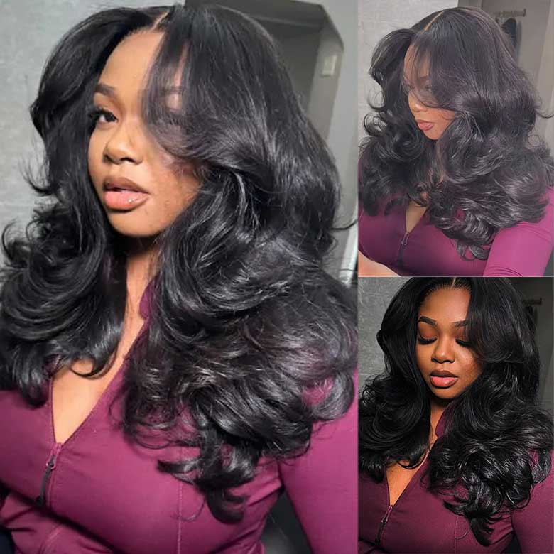 Klaiyi Real 5x5 HD Invisible Lace Closure Wigs 180% Glueless Wigs Melted All Skin Human Hair Wig