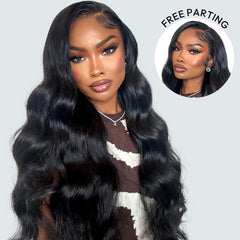 Klaiyi Body Wave No Glue Wigs 13x4 Invisible Transparent Lace Front Human Hair Wigs Pre-everything Wig