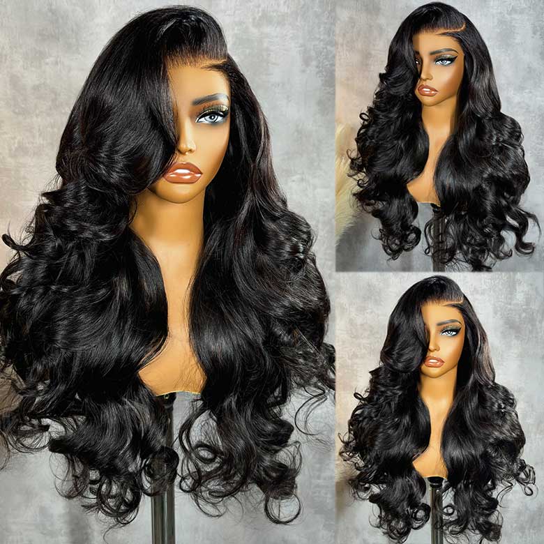 Klaiyi 7x5 Bye Bye Knots Put On and Go Wig Glueless Body Wave Human Hair Wigs Beginner Wig