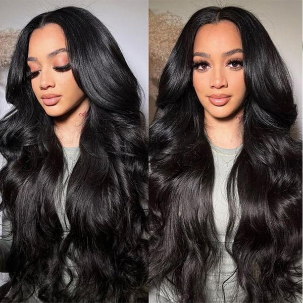 Klaiyi Body Wave No Glue Wigs 13x4 Invisible Transparent Lace Front Human Hair Wigs Pre-everything Wig