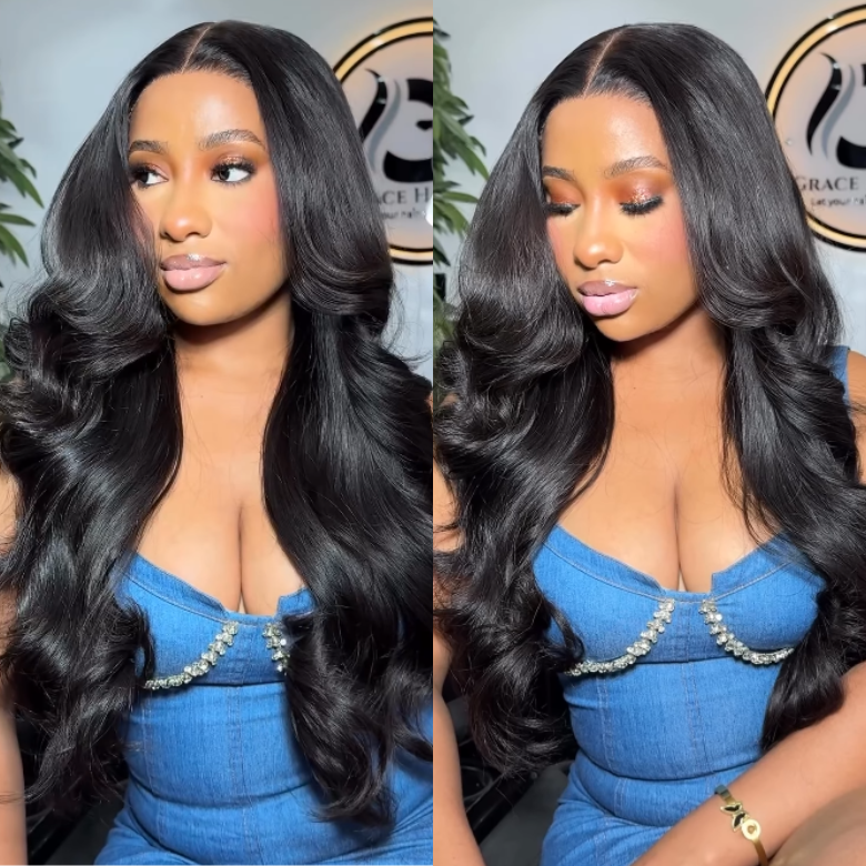 Extra 60% OFF | Klaiyi Pre-Cut Larger Size Lace Closure Put On and Go Wig  Body Wave Wigs