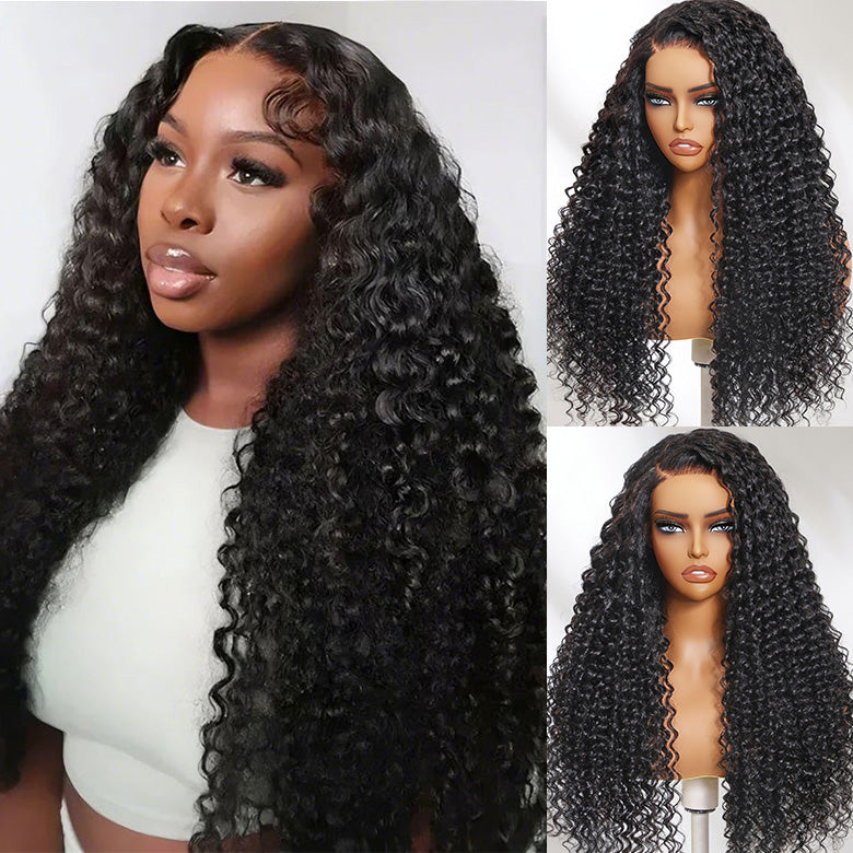 Klaiyi 180% 5x5 HD Deep Wave Lace Wig Skin Melt Blend Away™ HD Lace Wigs Glueless Human Hair Wigs