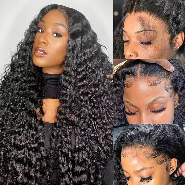 Klaiyi 180% 5x5 HD Deep Wave Lace Wig Skin Melt Blend Away™ HD Lace Wigs Glueless Human Hair Wigs