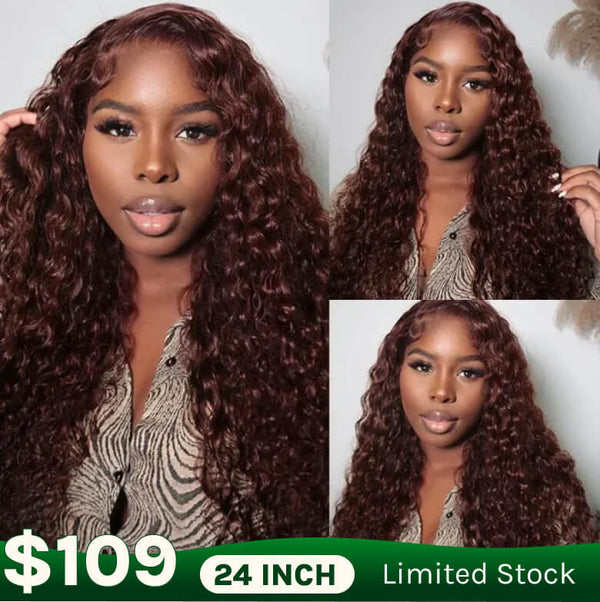 $69 Deal| New Year Color Blonde Highlight/Reddish Brown Frontal Lace Wigs Flash Sale