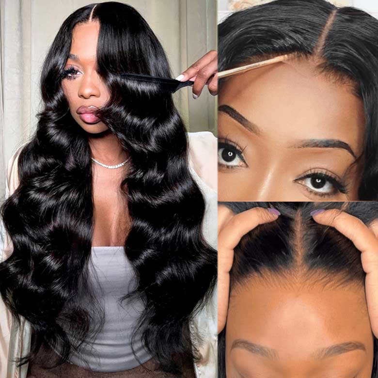 Klaiyi Real 5x5 HD Invisible Lace Closure Wigs 180% Glueless Wigs Melted All Skin 360 Lace Frontal Wig Human Hair