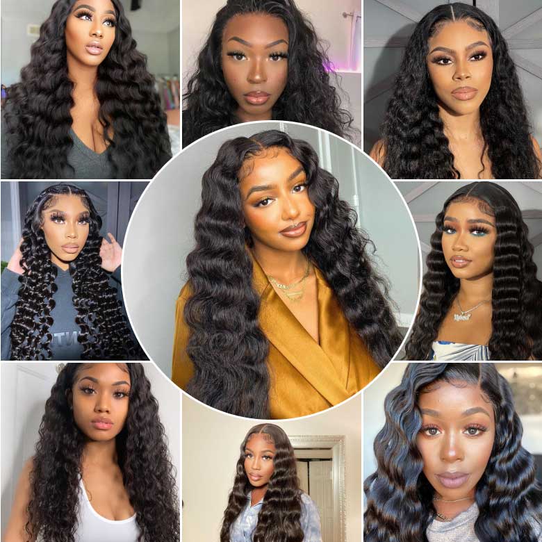 Klaiyi Brazilian Hair Deep Wave 3 Bundles Deals 100% Human Virgin Hair